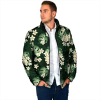 Green Tropical Hawaii Padded Jacket Seamless Monstera Plumeria Hawaiian Pattern LT14 - Polynesian Pride