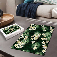 Green Tropical Hawaii Puzzle Seamless Monstera Plumeria Hawaiian Pattern LT14 - Polynesian Pride