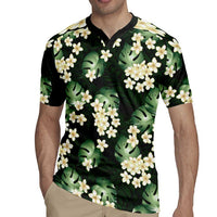 Green Tropical Hawaii Rugby Jersey Seamless Monstera Plumeria Hawaiian Pattern LT14 - Polynesian Pride