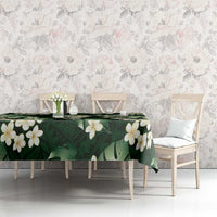 Green Tropical Hawaii Tablecloth Seamless Monstera Plumeria Hawaiian Pattern - Polynesian Pride