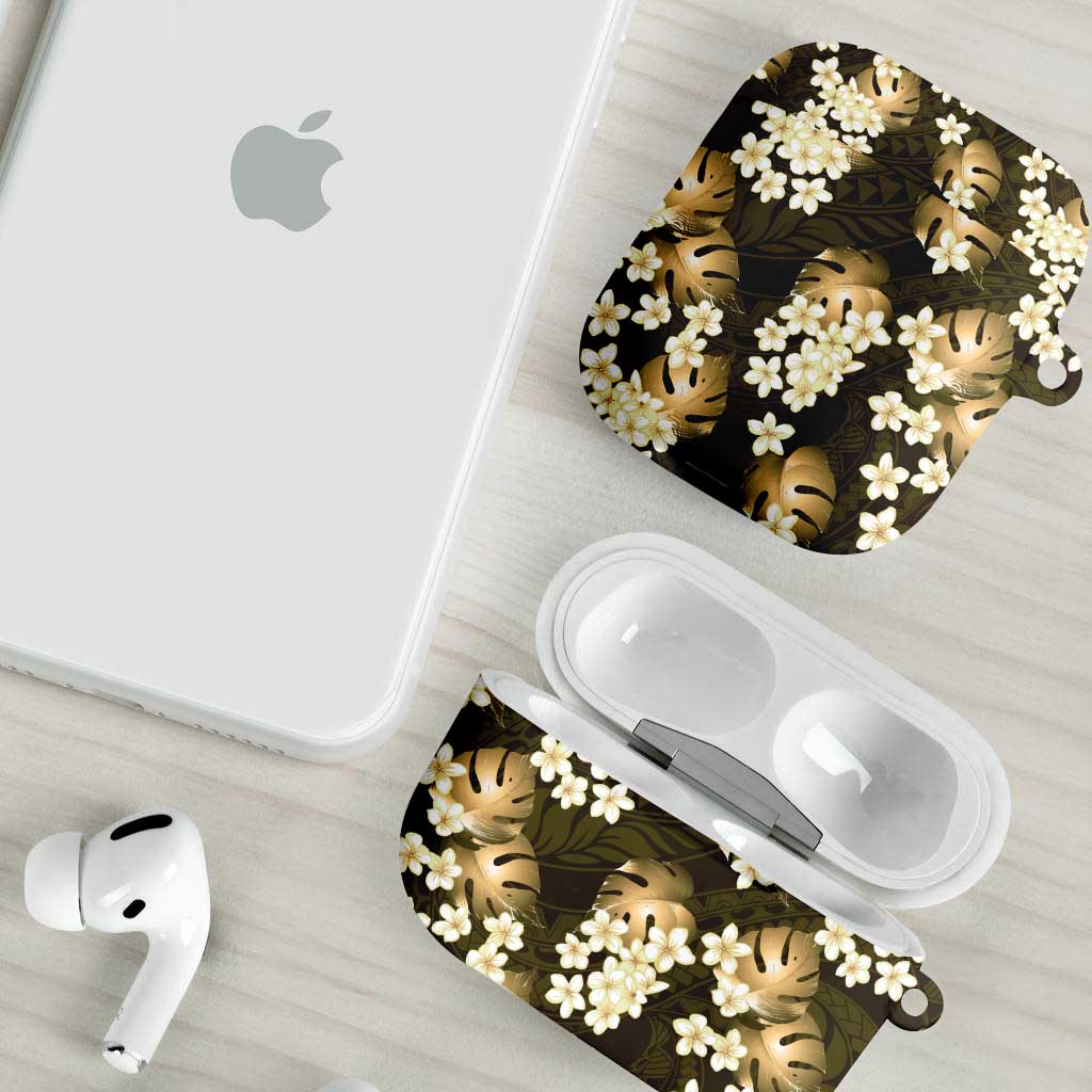 Gold Tropical Hawaii AirPods Case Seamless Monstera Plumeria Hawaiian Pattern LT14 - Polynesian Pride