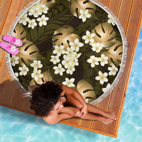 Gold Tropical Hawaii Beach Blanket Seamless Monstera Plumeria Hawaiian Pattern LT14 - Polynesian Pride