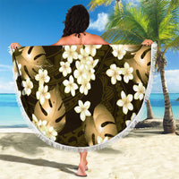 Gold Tropical Hawaii Beach Blanket Seamless Monstera Plumeria Hawaiian Pattern LT14 - Polynesian Pride