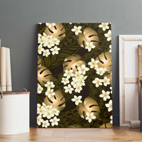 Gold Tropical Hawaii Canvas Wall Art Seamless Monstera Plumeria Hawaiian Pattern - Polynesian Pride