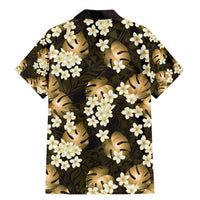 Gold Tropical Hawaii Family Matching Mermaid Dress and Hawaiian Shirt Seamless Monstera Plumeria Hawaiian Pattern - Polynesian Pride