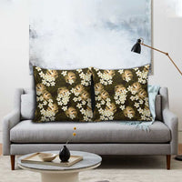 Gold Tropical Hawaii Pillow Cover Seamless Monstera Plumeria Hawaiian Pattern - Polynesian Pride