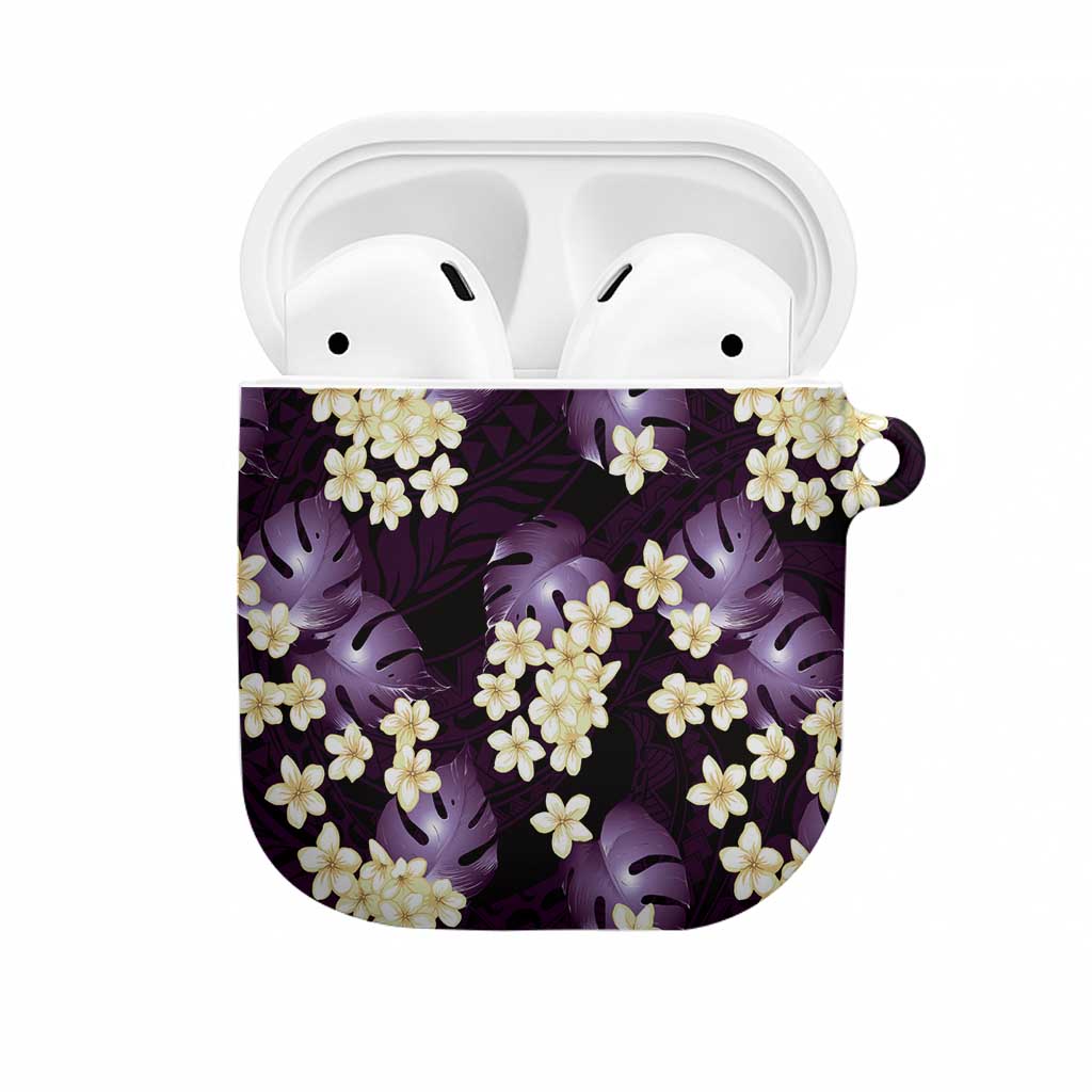 Purple Tropical Hawaii AirPods Case Seamless Monstera Plumeria Hawaiian Pattern LT14 Purple - Polynesian Pride