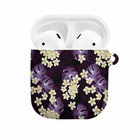 Purple Tropical Hawaii AirPods Case Seamless Monstera Plumeria Hawaiian Pattern LT14 Purple - Polynesian Pride