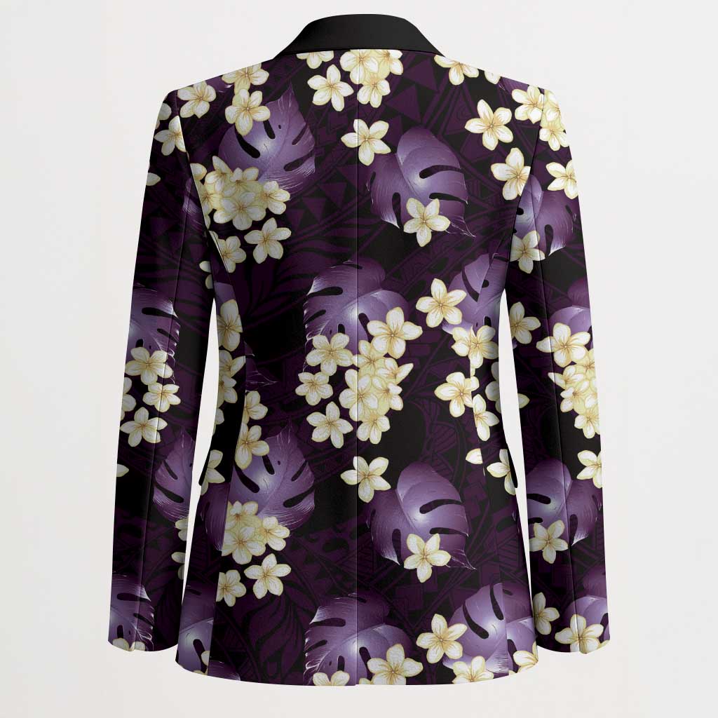 Purple Tropical Hawaii Blazer Seamless Monstera Plumeria Hawaiian Pattern LT14 - Polynesian Pride