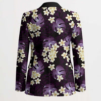 Purple Tropical Hawaii Blazer Seamless Monstera Plumeria Hawaiian Pattern LT14 - Polynesian Pride