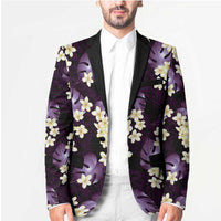Purple Tropical Hawaii Blazer Seamless Monstera Plumeria Hawaiian Pattern LT14 - Polynesian Pride