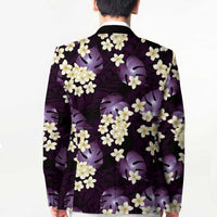 Purple Tropical Hawaii Blazer Seamless Monstera Plumeria Hawaiian Pattern LT14 - Polynesian Pride