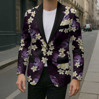 Purple Tropical Hawaii Blazer Seamless Monstera Plumeria Hawaiian Pattern LT14 - Polynesian Pride