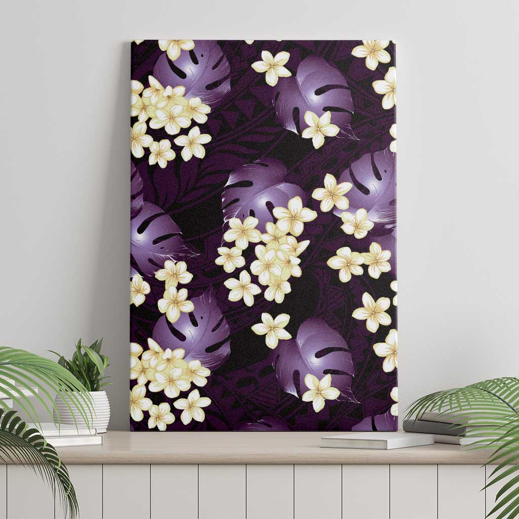 Purple Tropical Hawaii Canvas Wall Art Seamless Monstera Plumeria Hawaiian Pattern LT14 - Polynesian Pride