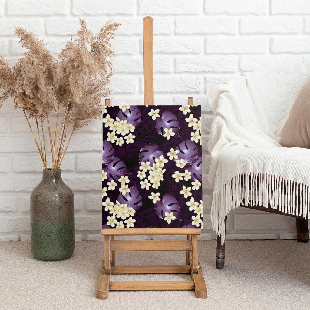 Purple Tropical Hawaii Canvas Wall Art Seamless Monstera Plumeria Hawaiian Pattern LT14 - Polynesian Pride