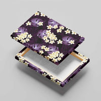 Purple Tropical Hawaii Canvas Wall Art Seamless Monstera Plumeria Hawaiian Pattern LT14 - Polynesian Pride