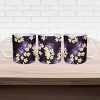 Purple Tropical Hawaii Ceramic Mug Seamless Monstera Plumeria Hawaiian Pattern LT14 - Polynesian Pride
