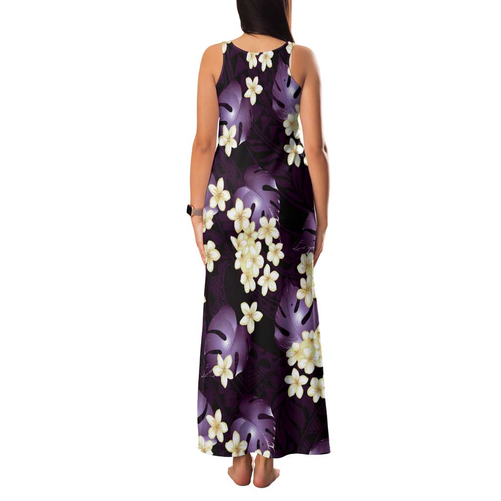 Purple Tropical Hawaii Family Matching Tank Maxi Dress and Hawaiian Shirt Seamless Monstera Plumeria Hawaiian Pattern - Polynesian Pride