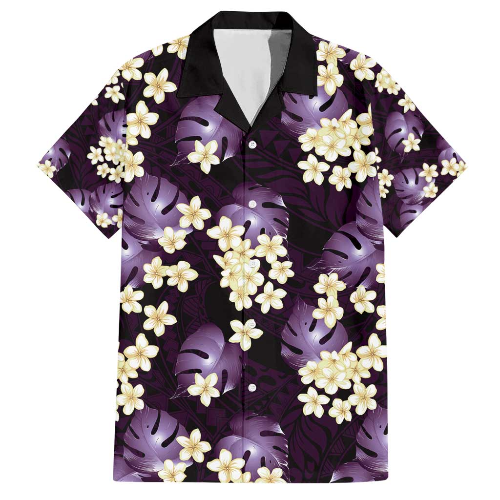 Purple Tropical Hawaii Hawaiian Shirt Seamless Monstera Plumeria Hawaiian Pattern - Polynesian Pride