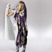 Purple Tropical Hawaii Hooded Blanket Seamless Monstera Plumeria Hawaiian Pattern - Polynesian Pride