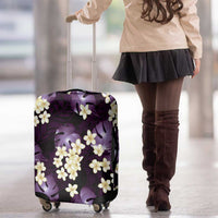 Purple Tropical Hawaii Luggage Cover Seamless Monstera Plumeria Hawaiian Pattern - Polynesian Pride