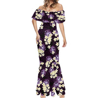 Purple Tropical Hawaii Mermaid Dress Seamless Monstera Plumeria Hawaiian Pattern - Polynesian Pride