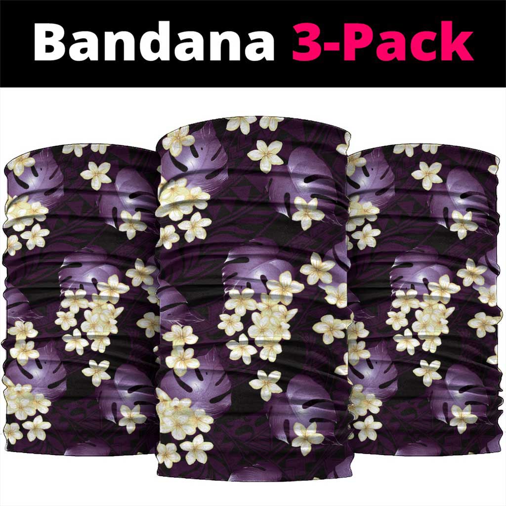 Purple Tropical Hawaii Neck Gaiter Seamless Monstera Plumeria Hawaiian Pattern - Polynesian Pride