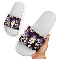 Purple Tropical Hawaii Slide Sandals Seamless Monstera Plumeria Hawaiian Pattern - Polynesian Pride