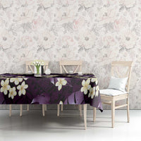 Purple Tropical Hawaii Tablecloth Seamless Monstera Plumeria Hawaiian Pattern - Polynesian Pride