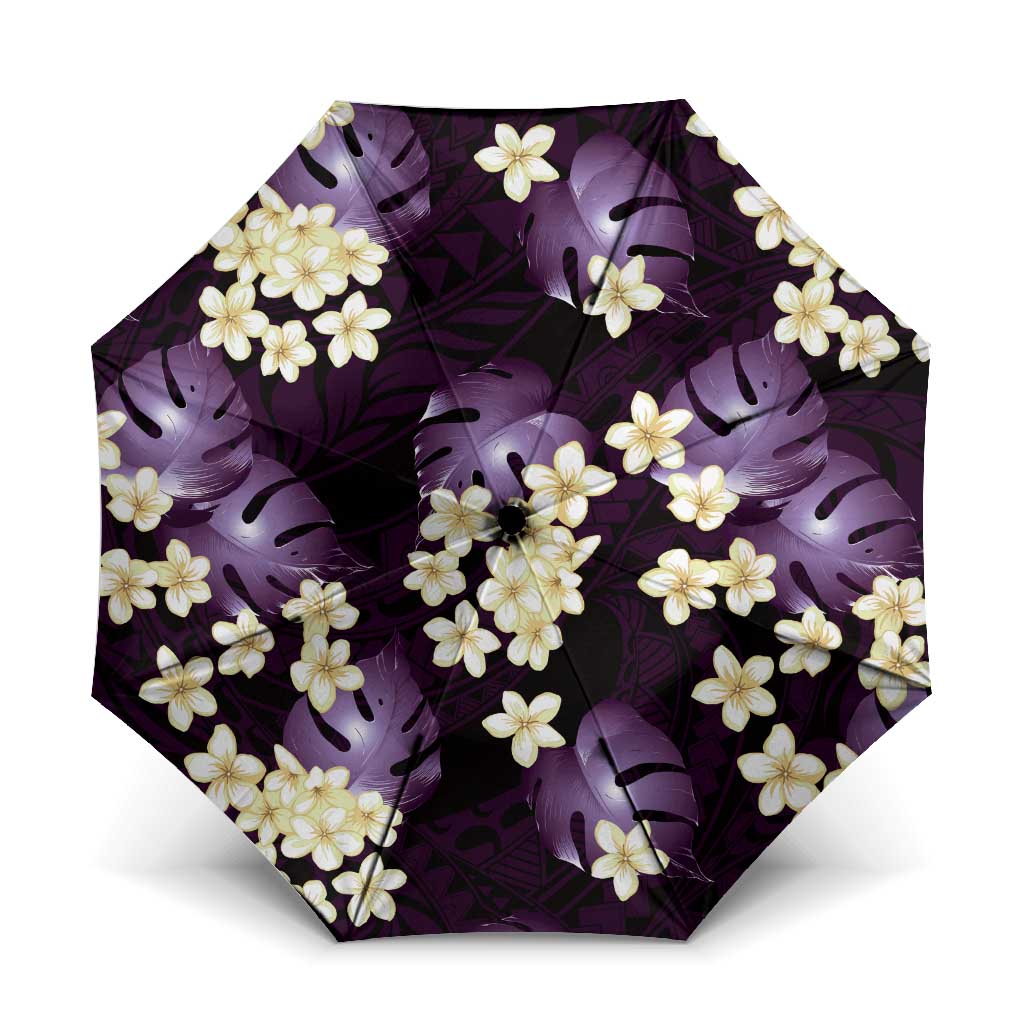Purple Tropical Hawaii Umbrella Seamless Monstera Plumeria Hawaiian Pattern - Polynesian Pride