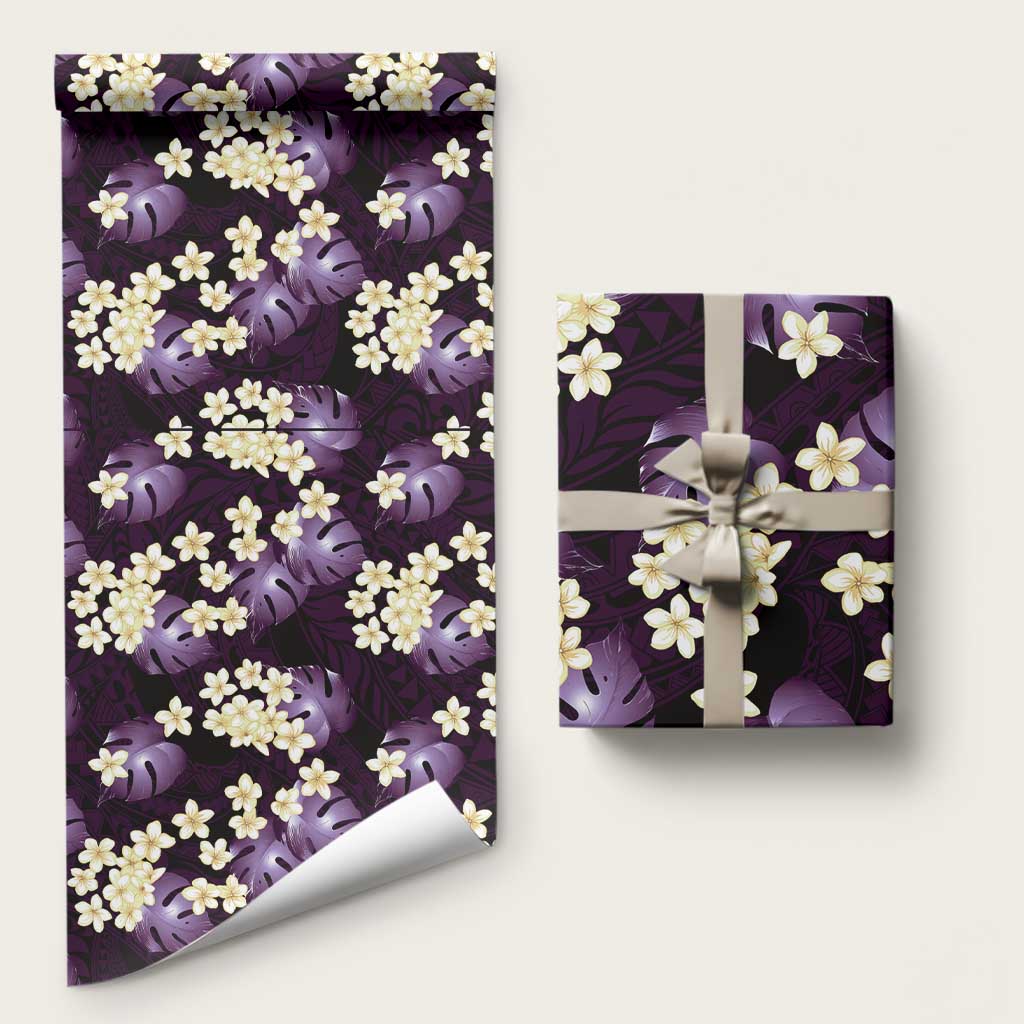 Purple Tropical Hawaii Wrapping Paper Seamless Monstera Plumeria Hawaiian Pattern LT14 58" × 23" Purple - Polynesian Pride