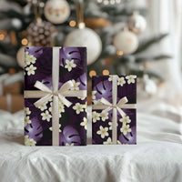 Purple Tropical Hawaii Wrapping Paper Seamless Monstera Plumeria Hawaiian Pattern LT14 - Polynesian Pride