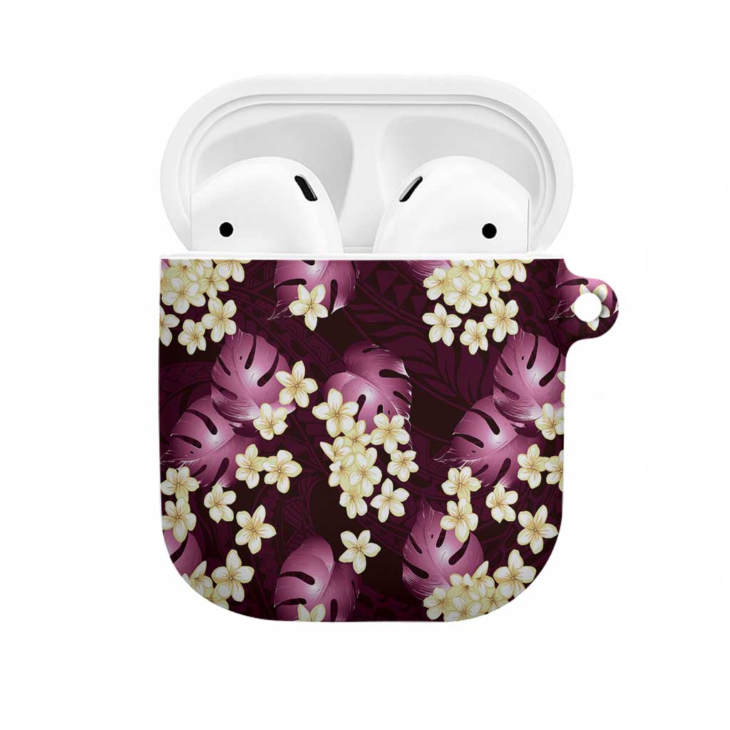 Pink Tropical Hawaii AirPods Case Seamless Monstera Plumeria Hawaiian Pattern LT14 Pink - Polynesian Pride