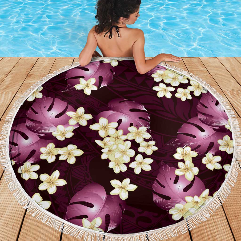 Pink Tropical Hawaii Beach Blanket Seamless Monstera Plumeria Hawaiian Pattern LT14 - Polynesian Pride