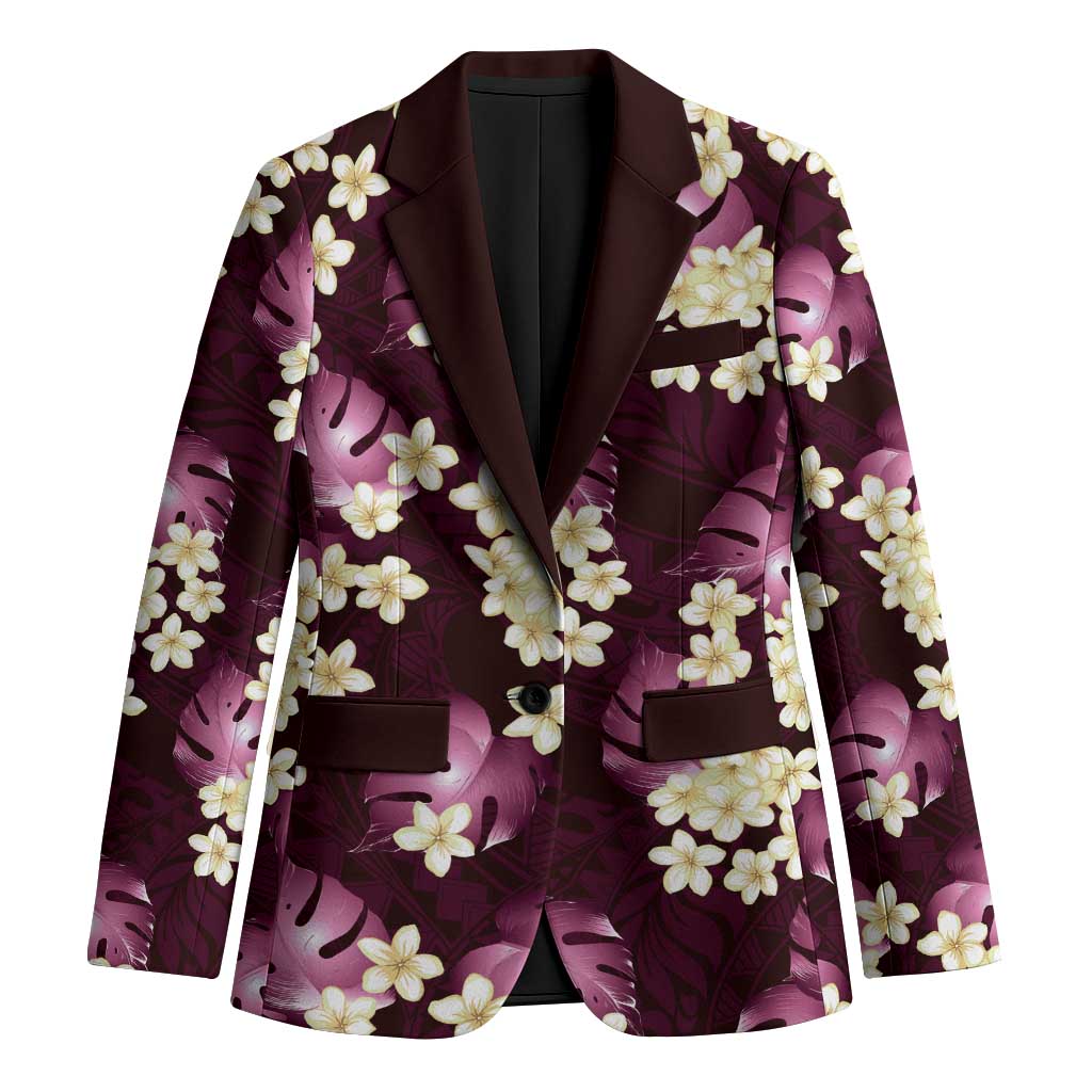 Pink Tropical Hawaii Blazer Seamless Monstera Plumeria Hawaiian Pattern LT14 Unisex Pink - Polynesian Pride