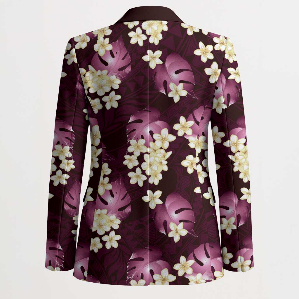 Pink Tropical Hawaii Blazer Seamless Monstera Plumeria Hawaiian Pattern LT14 - Polynesian Pride