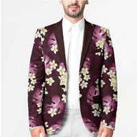 Pink Tropical Hawaii Blazer Seamless Monstera Plumeria Hawaiian Pattern LT14 - Polynesian Pride