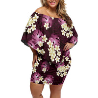 Pink Tropical Hawaii Family Matching Off Shoulder Short Dress and Hawaiian Shirt Seamless Monstera Plumeria Hawaiian Pattern - Polynesian Pride