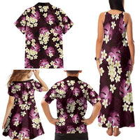 Pink Tropical Hawaii Family Matching Tank Maxi Dress and Hawaiian Shirt Seamless Monstera Plumeria Hawaiian Pattern - Polynesian Pride