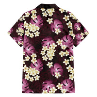 Pink Tropical Hawaii Family Matching Tank Maxi Dress and Hawaiian Shirt Seamless Monstera Plumeria Hawaiian Pattern - Polynesian Pride