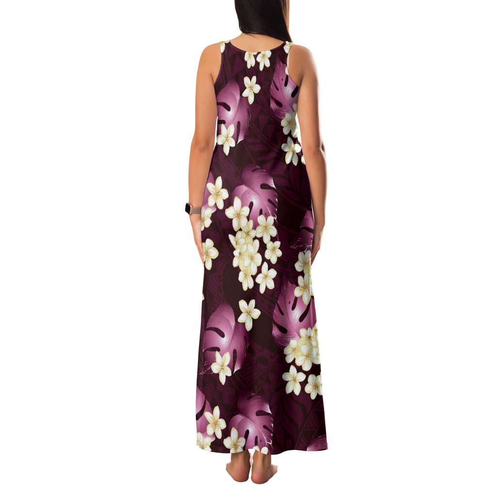 Pink Tropical Hawaii Family Matching Tank Maxi Dress and Hawaiian Shirt Seamless Monstera Plumeria Hawaiian Pattern - Polynesian Pride