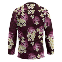 Pink Tropical Hawaii Hockey Jersey Seamless Monstera Plumeria Hawaiian Pattern LT14 - Polynesian Pride