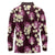 Pink Tropical Hawaii Long Sleeve Polo Shirt Seamless Monstera Plumeria Hawaiian Pattern - Polynesian Pride