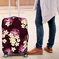 Pink Tropical Hawaii Luggage Cover Seamless Monstera Plumeria Hawaiian Pattern - Polynesian Pride