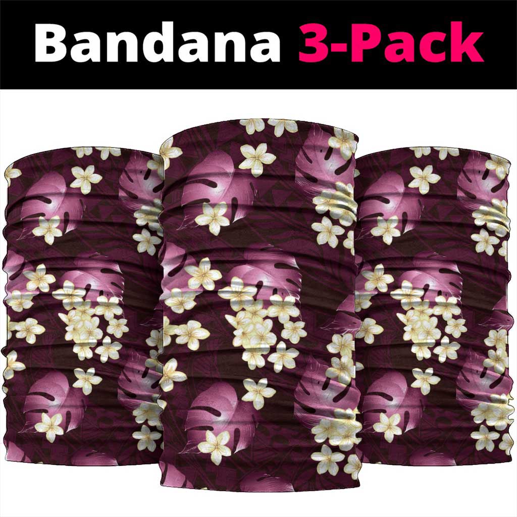 Pink Tropical Hawaii Neck Gaiter Seamless Monstera Plumeria Hawaiian Pattern - Polynesian Pride