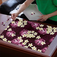 Pink Tropical Hawaii Puzzle Seamless Monstera Plumeria Hawaiian Pattern LT14 - Polynesian Pride