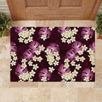 Pink Tropical Hawaii Rubber Doormat Seamless Monstera Plumeria Hawaiian Pattern LT14 Pink - Polynesian Pride