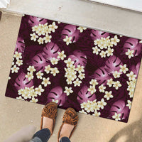 Pink Tropical Hawaii Rubber Doormat Seamless Monstera Plumeria Hawaiian Pattern LT14 - Polynesian Pride
