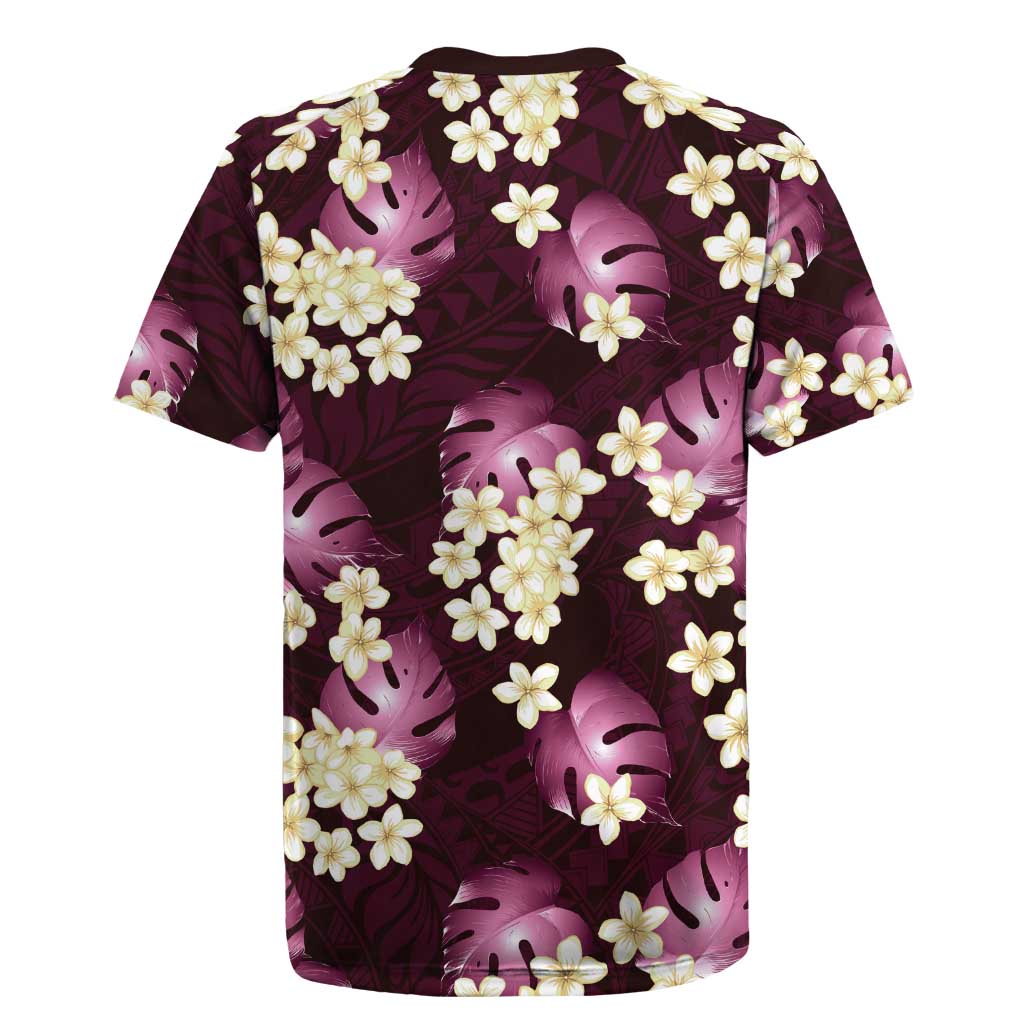 Pink Tropical Hawaii Rugby Jersey Seamless Monstera Plumeria Hawaiian Pattern LT14 - Polynesian Pride