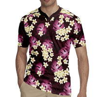 Pink Tropical Hawaii Rugby Jersey Seamless Monstera Plumeria Hawaiian Pattern LT14 - Polynesian Pride